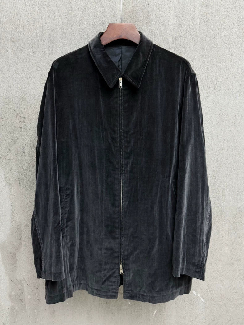 Black Velvet Zip Jacket from Yohji Yamamoto