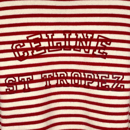Celine Striped Logo Wool Long Sleeve Sweatshirt
