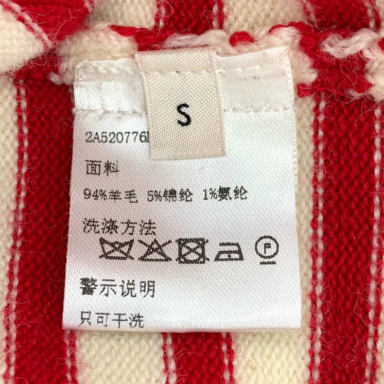 Celine Striped Logo Wool Long Sleeve Sweatshirt