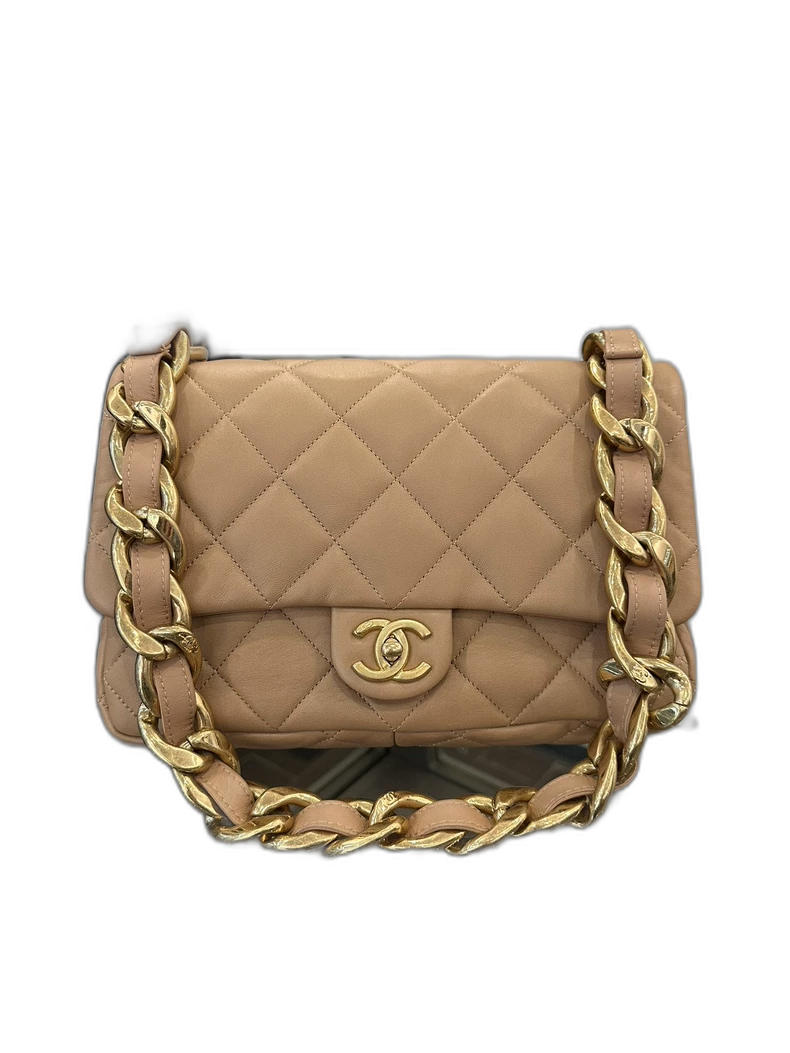 Chanel Caramel Gold Chain Shoulder Bag
