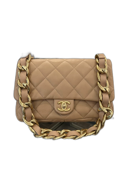 Chanel Caramel Gold Chain Shoulder Bag