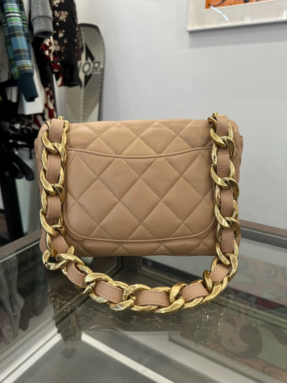 Chanel Caramel Gold Chain Shoulder Bag