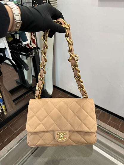 Chanel Caramel Gold Chain Shoulder Bag