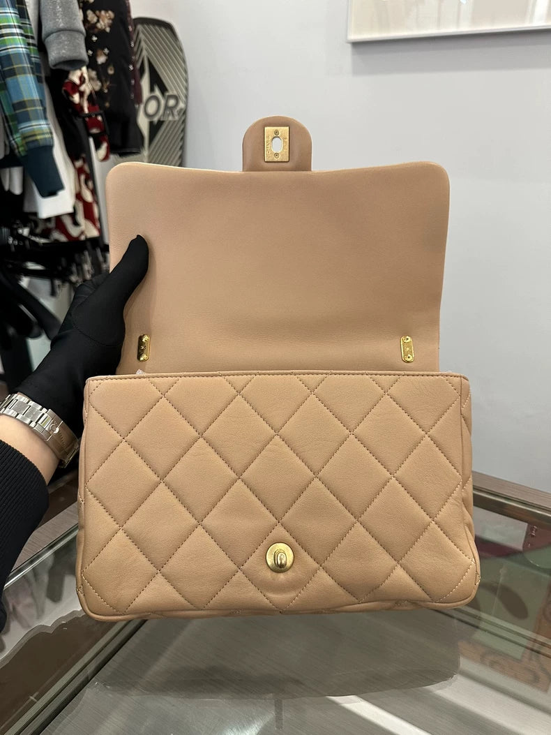Chanel Caramel Gold Chain Shoulder Bag