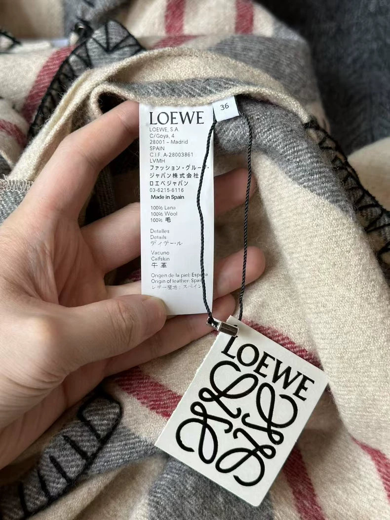 Loewe Wool Coat with Logo Patch