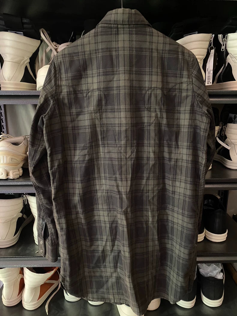 Chrome Hearts Plaid Silver Button Long Sleeve Shirt-yf