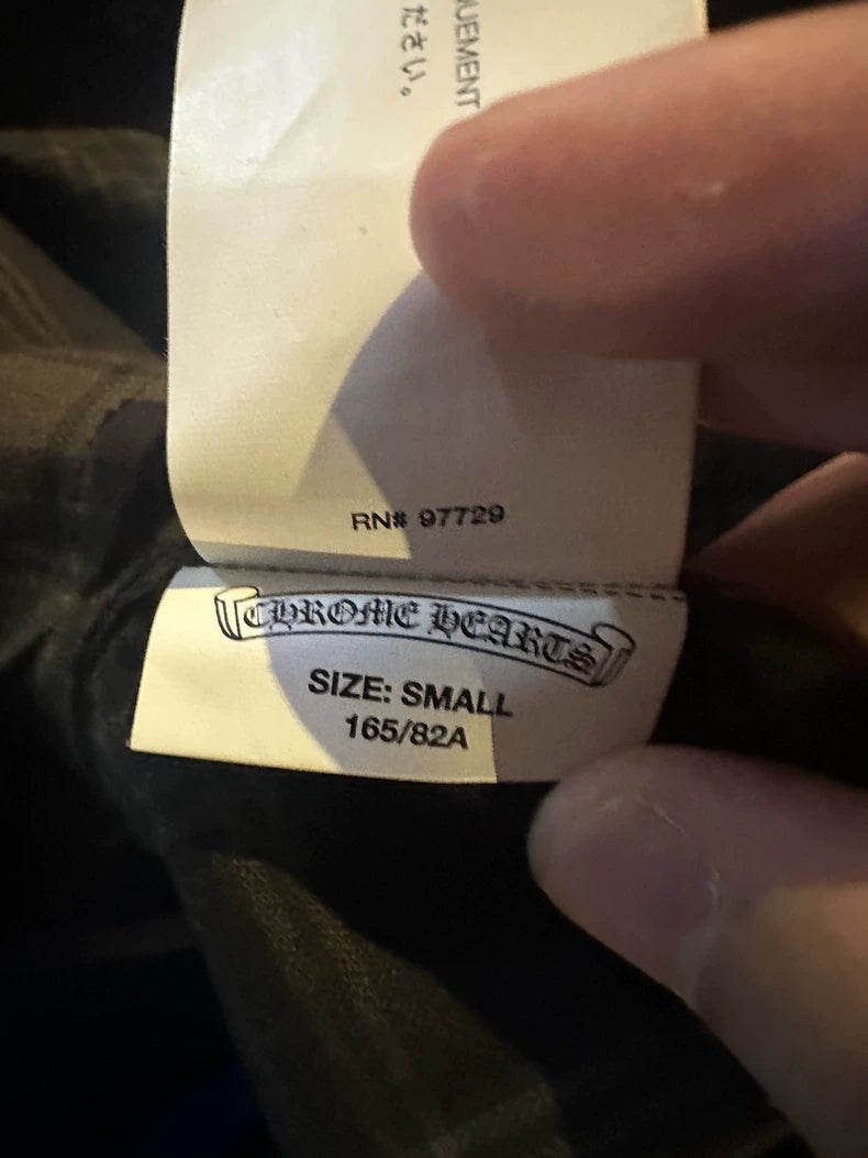 Chrome Hearts Plaid Silver Button Long Sleeve Shirt-yf