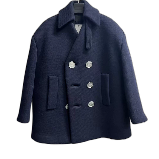 Prada Navy Blue Wool Jacket Coat