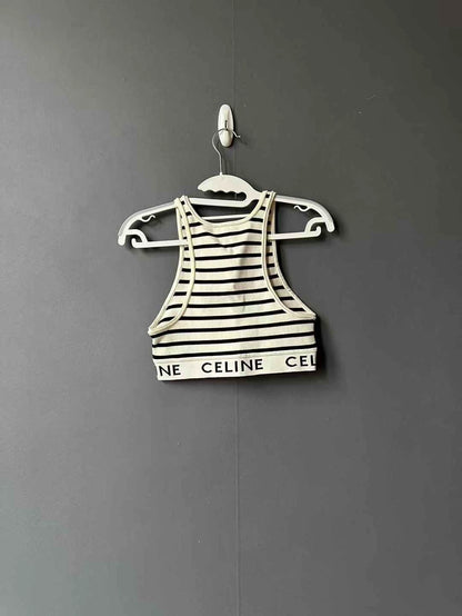 Celine Striped Knit Sleeveless Top