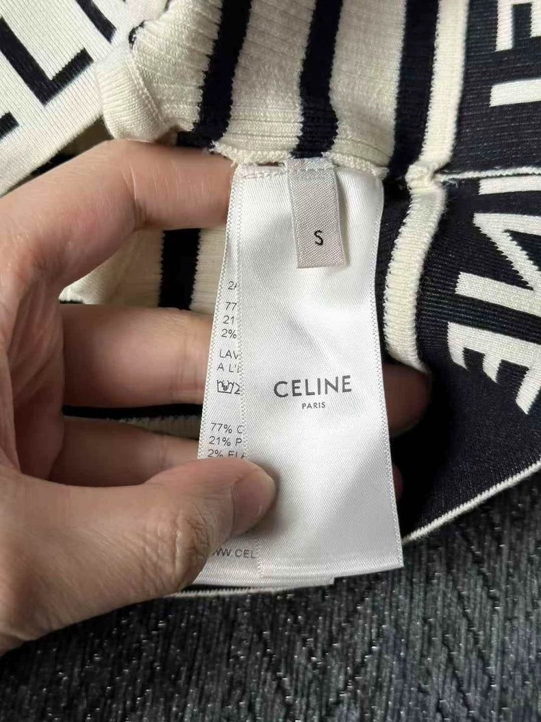 Celine Striped Knit Sleeveless Top