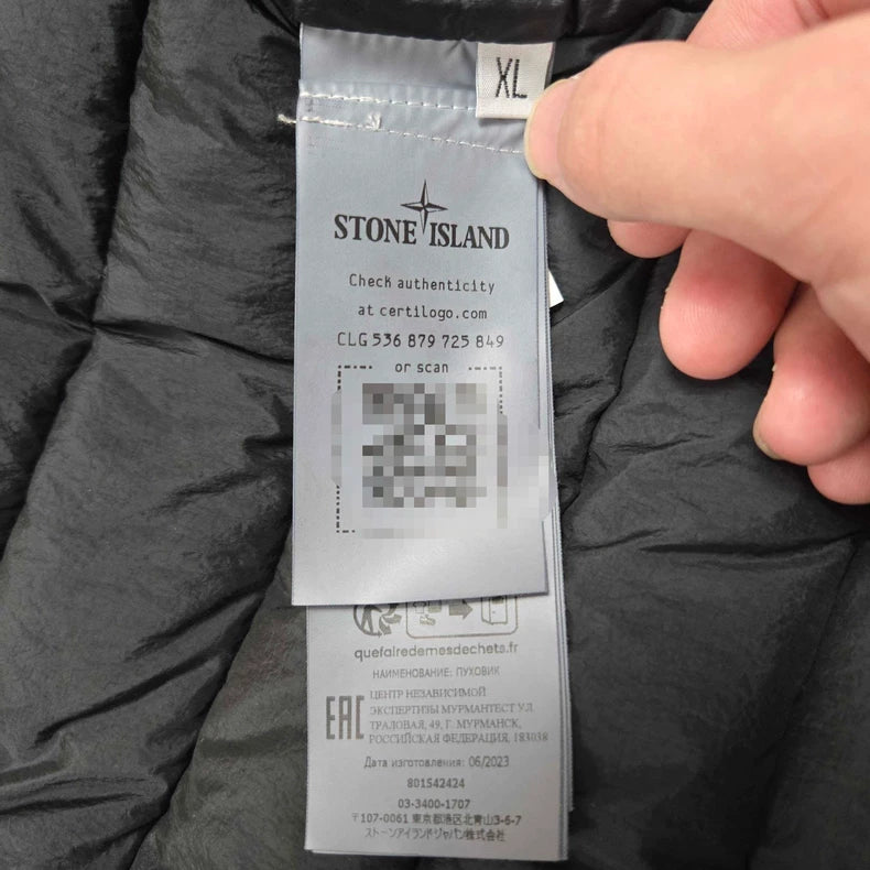 Stone Island Black Down Jacket XL