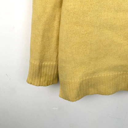 Yellow Logo Embroidered Wool Sweater