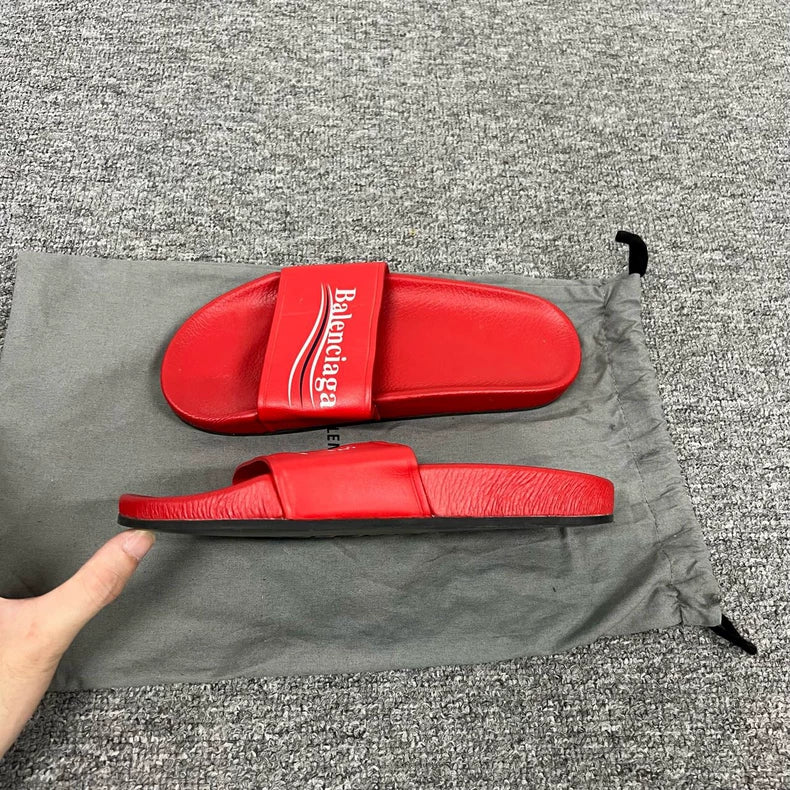 Balenciaga Red Slide Sandals Size 37
