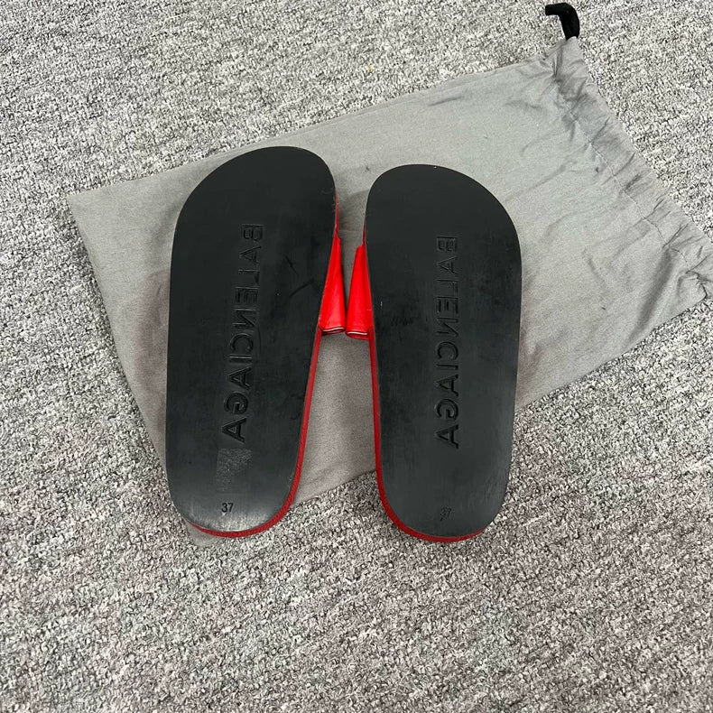 Balenciaga Red Slide Sandals Size 37