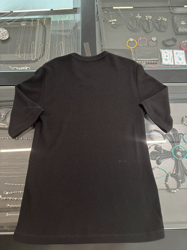 Chrome Hearts Black Waffle Knit Short Sleeve-yf