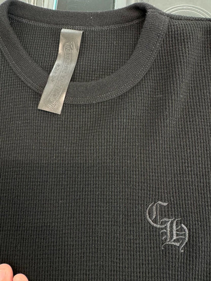 Chrome Hearts Black Waffle Knit Short Sleeve-yf