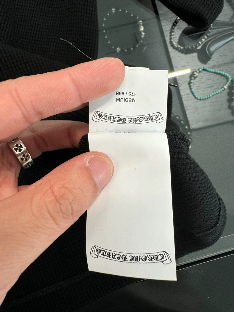 Chrome Hearts Black Waffle Knit Short Sleeve-yf