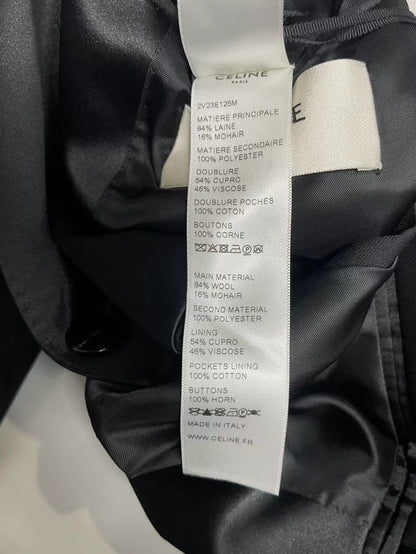 Celine Satin Black Suit Jacket