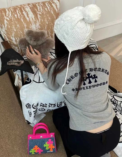 Chrome Hearts Gray Cross Long Sleeve Shirt-yf