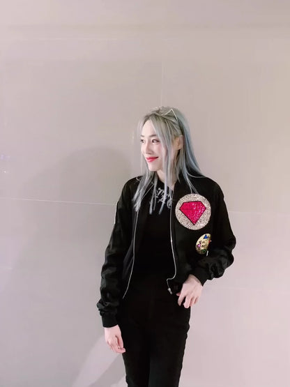 Saint Laurent Diamond Bomber Jacket