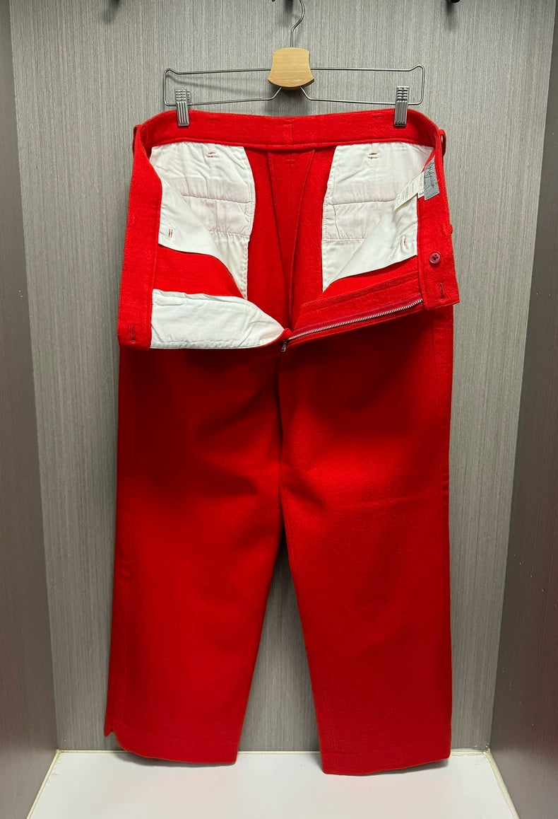 Yohji Yamamoto Wool Wide Pants in Red