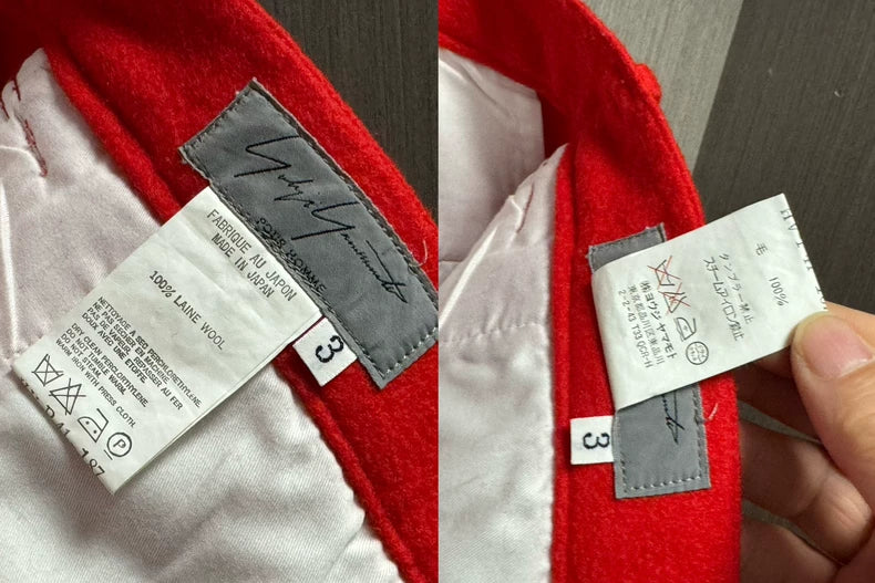 Yohji Yamamoto Wool Wide Pants in Red