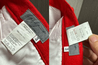 Yohji Yamamoto Wool Wide Pants in Red