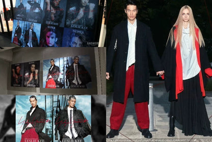 Yohji Yamamoto Wool Wide Pants in Red