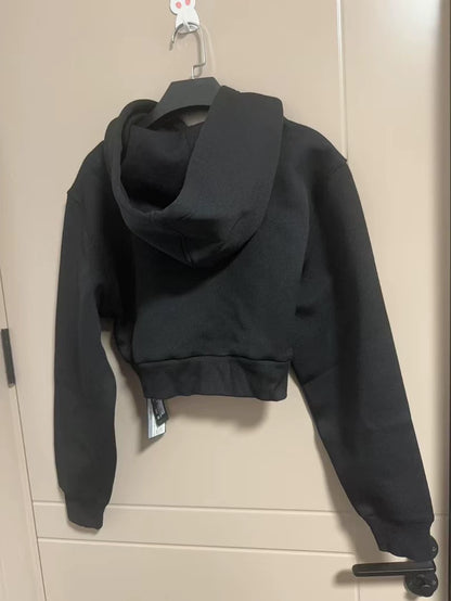 Prada Triangle Logo Cropped Hoodie-yf