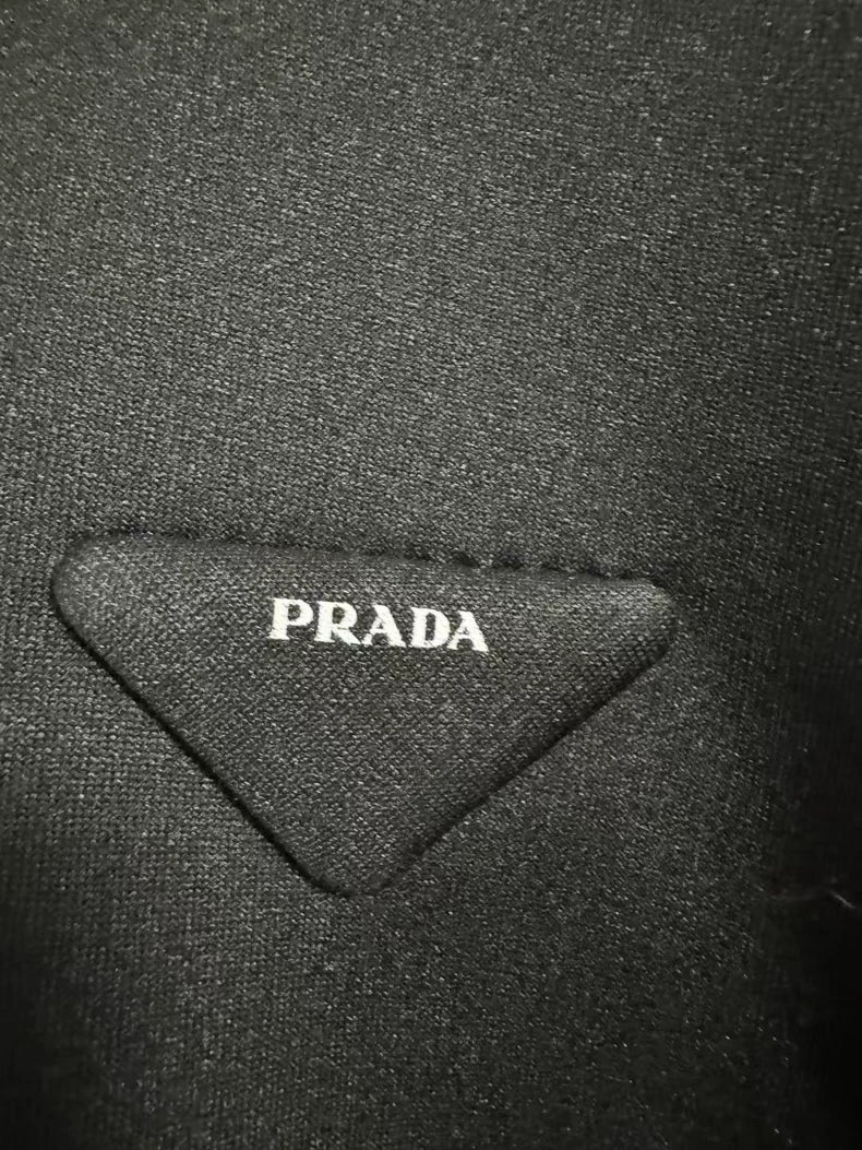 Prada Triangle Logo Cropped Hoodie-yf