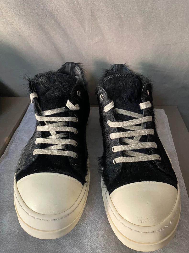 Rick Owens Horsehair Low-Top Sneakers-yf