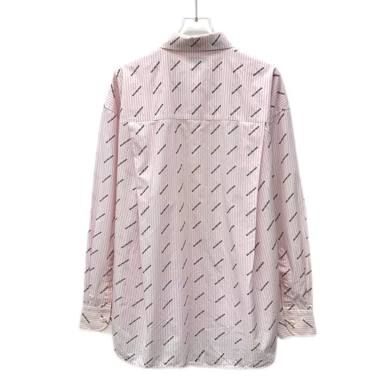 Pink Logo Long Sleeve Button-Up Shirt