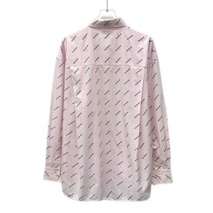 Pink Logo Long Sleeve Button-Up Shirt