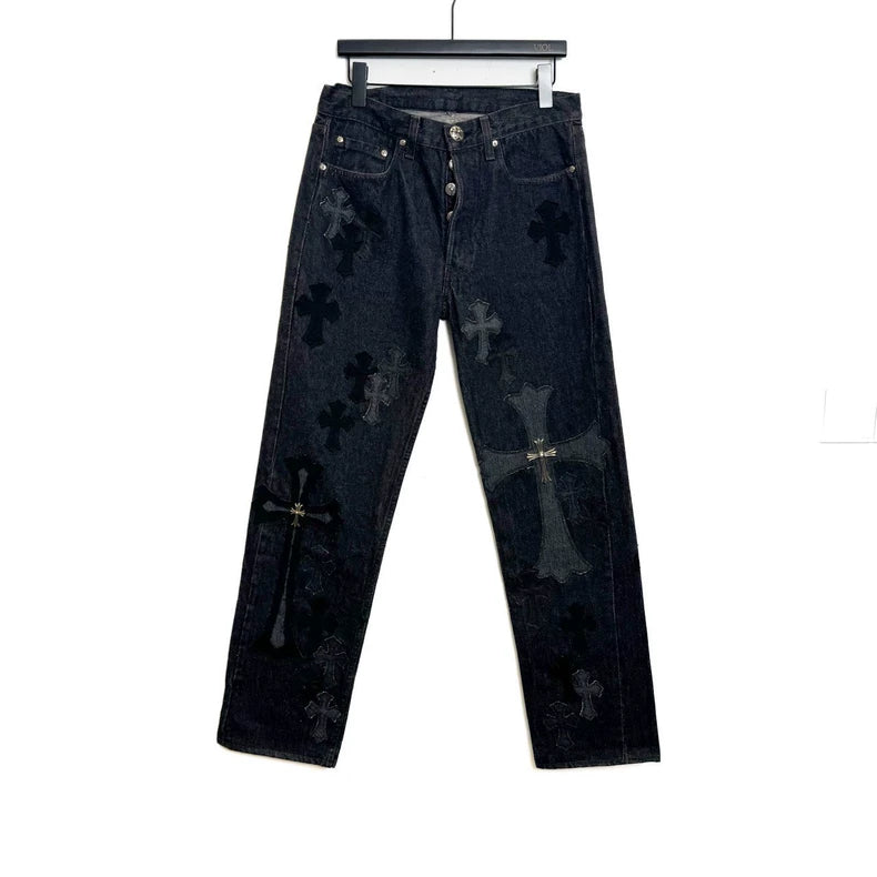 Chrome Hearts Black Denim Pants for Sale