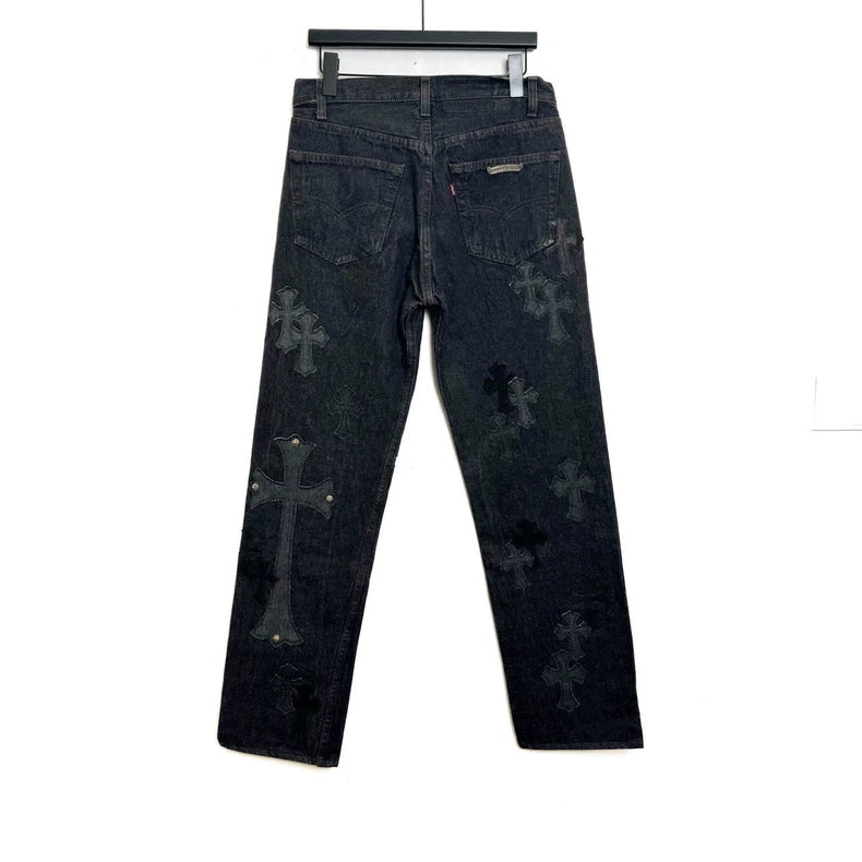 Chrome Hearts Black Denim Pants for Sale