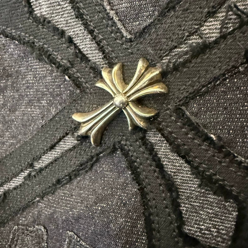 Chrome Hearts Black Denim Pants for Sale