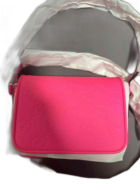 Pink Gucci Logo Shoulder Bag