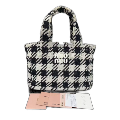 miumiu Checkered Tote Bag