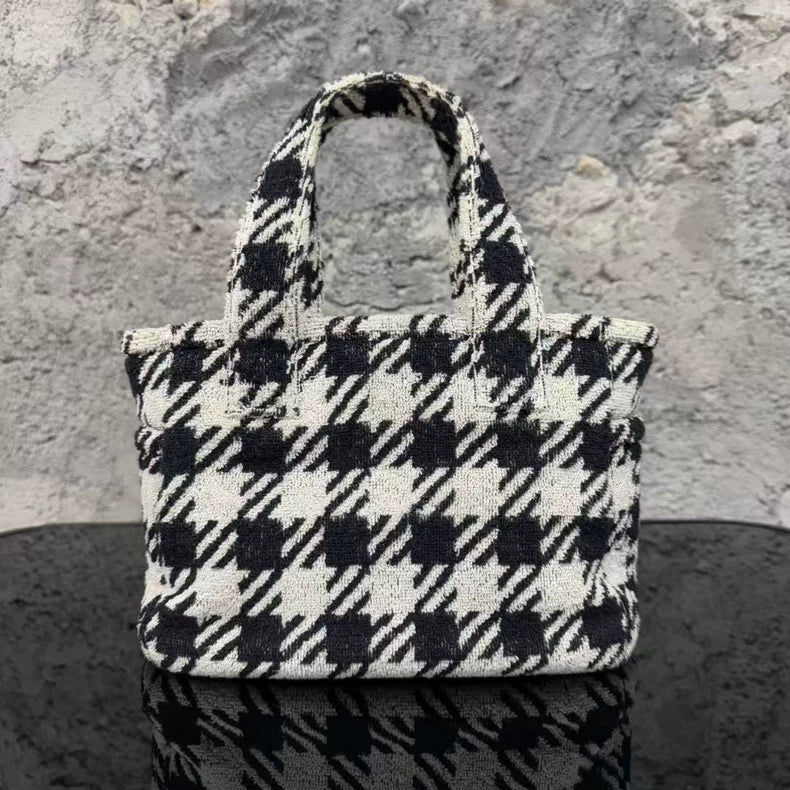 miumiu Checkered Tote Bag