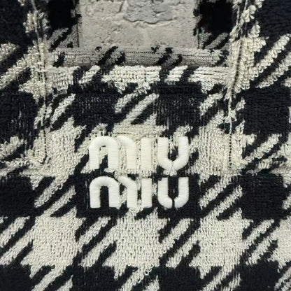 miumiu Checkered Tote Bag