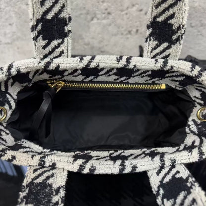 miumiu Checkered Tote Bag