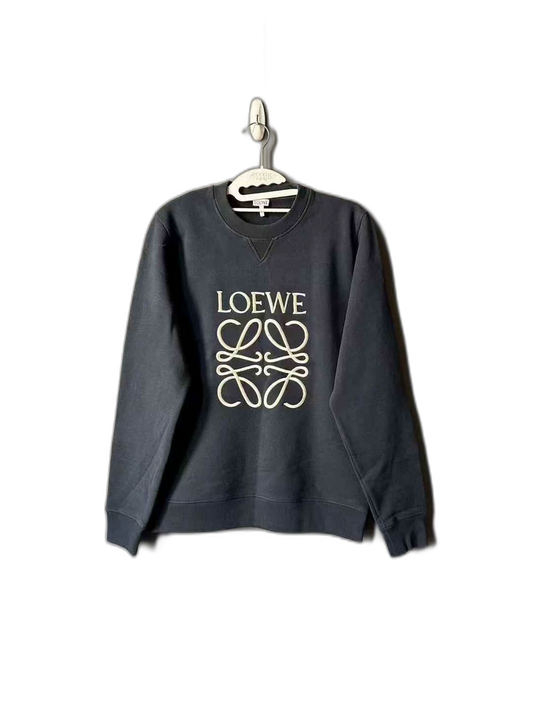 Loewe Logo Embroidered Sweatshirt in Dark Blue