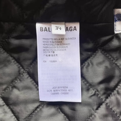 Balenciaga White Blue Plaid Shirt Jacket-zp