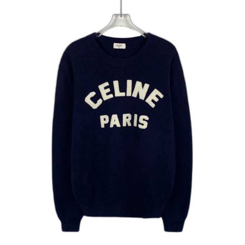 Celine Embroidered Logo Knit Sweater M Size