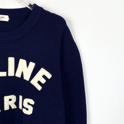 Celine Embroidered Logo Knit Sweater M Size