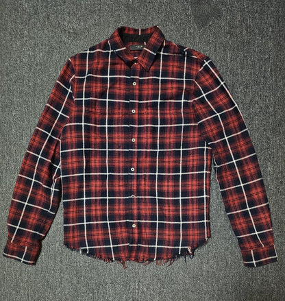 Amiri Red Plaid Button-Up Shirt-yf