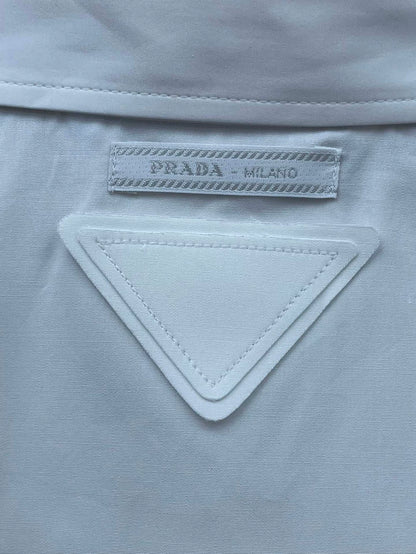 Prada White Ruffled Sleeveless Shirt