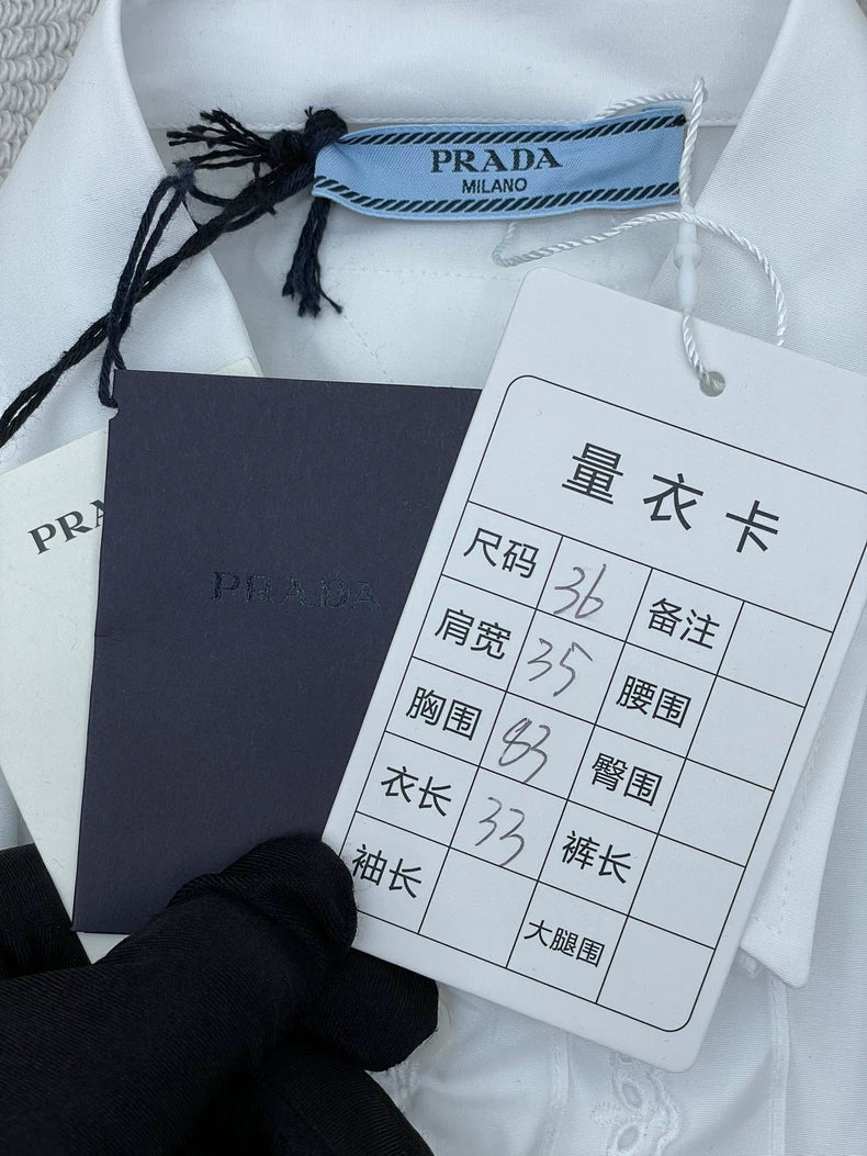 Prada White Ruffled Sleeveless Shirt