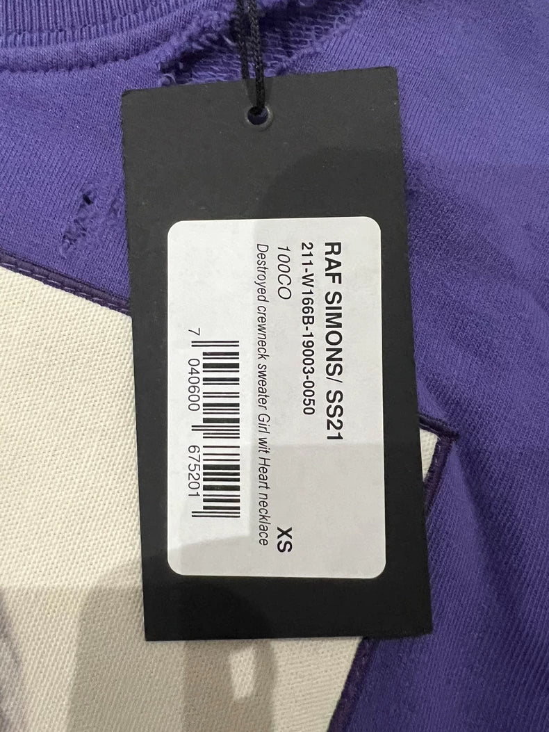 RAF SIMONS Destroyed Crewneck Sweater Girl