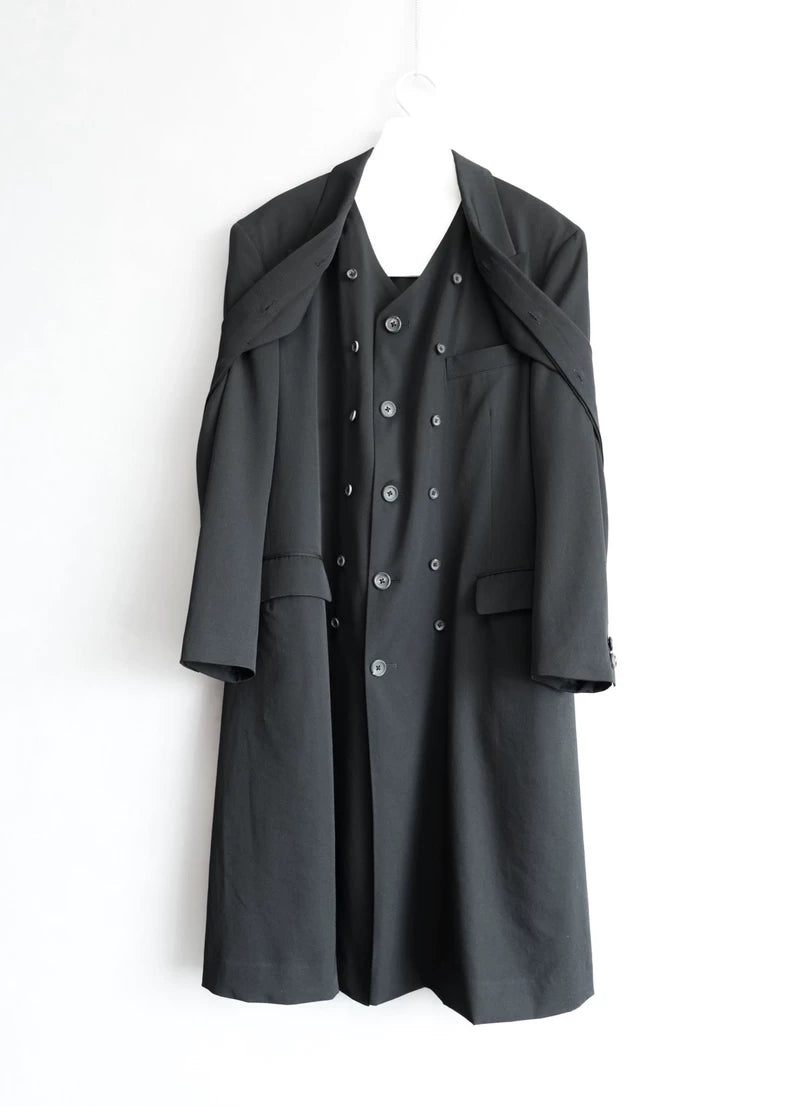 Yohji Yamamoto Black Layered Coat